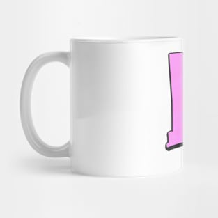 Pink Rhode Island Outline Mug